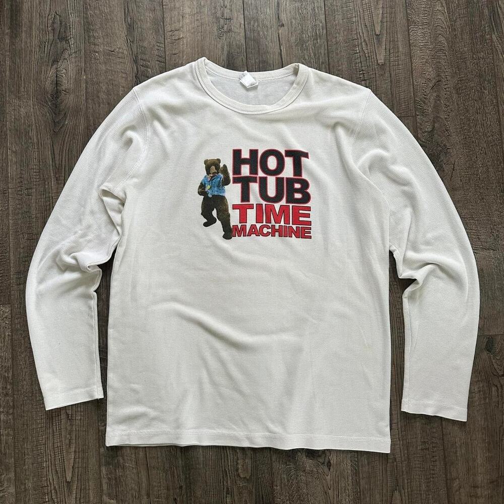 Vintage 00s Hot Tub Time Machine Movie Promo Thermal Longsleeve Shirt